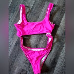 Hot pink one piece swim suit
